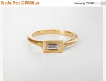 wedding photo - Valentines Day SALE Minimalist Diamond Ring 