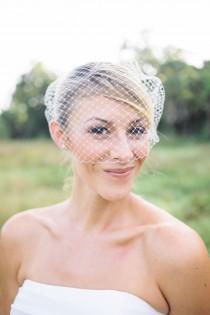 wedding photo - simple bandeau Birdcage veil