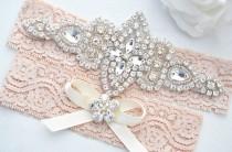 wedding photo - SALE Crystal pearl Wedding Garter Set, Stretch Lace Garter, Rhinestone Crystal Bridal Garters