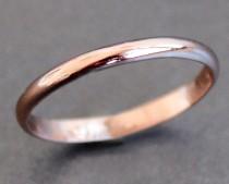 wedding photo - 14K Solid ROSE Gold Ring - 2mm Simple Half Round Band - Classic Wedding Band (Size 2 - 10)