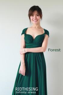 wedding photo - Maxi Forest Green Bridesmaid Dress infinity Dress Prom Dress Convertible Dress Wrap Dress