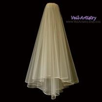 wedding photo - Bridal Veil, Radiance Veil, 2 Tier Bridal Veil, Satin Cord Edge Veil, Fingertip Veil, Made-to-Order Veil, Handmade Veil