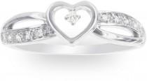 wedding photo - MODERN BRIDE 1/10 CT. T.W. Diamond Sterling Silver Promise Ring