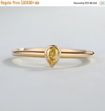 wedding photo - Valentine day Sale Pear cut yellow Diamond Ring in 14k Yellow gold,Unique Engagement Ring, Valentine's Day gift for women,stacking rings,pro