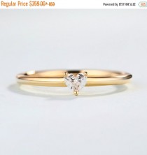 wedding photo - Valentine day Sale Heart Diamond Ring in 14k rose gold,Unique Engagement Ring, Valentine's Day gift for women,stacking rings,promise ring,Ti