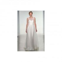 wedding photo - Christos FW14 Dress 8 - White A-Line Christos Fall 2014 Full Length High-Neck - Nonmiss One Wedding Store