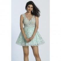 wedding photo - Mint Beaded Cocktail Dress by Dave and Johnny - Color Your Classy Wardrobe