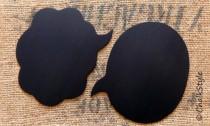 wedding photo - 2 Large  Chalkboard Speech Bubbles  -- You Choose the Shapes -- Sturdy Wooden Chalkboards for Wedding Photo Booth, Engagement Photos