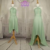 wedding photo - Sage green Bridesmaid Dress , Infinity Dress, Wrap Convertible Dress.Party dress-A style D style