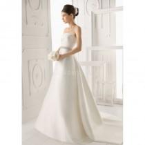 wedding photo - Luxurious A line Strapless Satin Floor Length Wedding Dress With Sash/ Ribbon - Compelling Wedding Dresses