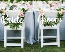 wedding photo - Wedding Decor.Chair Signs. Bride and Groom Chair Signs.