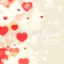 wedding photo - Happy Valentines Day card with red hearts on gray background - Unique vector illustrations, christmas cards, wedding invitations, images and photos by Ivan Negin