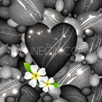 wedding photo - Sea water and pebbles stones with flowers, vector illustration - Unique vector illustrations, christmas cards, wedding invitations, images and photos by Ivan Negin