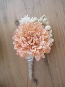 wedding photo - Any Color Boutonniere Custom Made with Sola Flowers and Berries