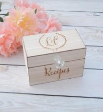 wedding photo - Personalized recipe box, wooden recipe box, home decorations, wedding gift