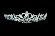 wedding photo - Tiara and Puffy Veil, Wedding Tiara, perfect for Wedding, Bachlorette Party, Prom.