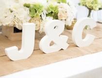 wedding photo - Initial Signs Letters Freestanding Wedding Initial Signs - Personalized Table Signs - Initials 2 Letters and Ampersand (Item - INI400)