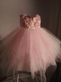 wedding photo - Flowergirl Dress in Multi Layer Tuille with  uneven Hem.  Fluffy and Airy with Full skirts.