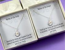 wedding photo - Mother Of The Bride and Mother of the Groom Necklace Set, Set of 2 Necklaces, Mother of the Bride and Mother of the Groom Gift
