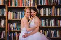 wedding photo - Trapeze, tulle, and two ladies at a stunning Seattle wedding