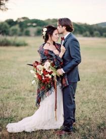 wedding photo - Cozy Moments + Plaid Inspiration in the Texas Hill Country
