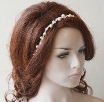 wedding photo -  Pearl Headpiece, Pearl Bridal headband, Bridal Hair Accessories, Hair Accessories Wedding, Hair Jewelry