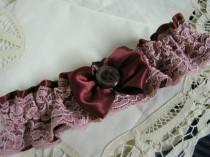 wedding photo - Burgundy and Pink Lace Garter