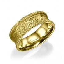 wedding photo - Glitter Wedding Band, Wedding Ring, Rings, Art Deco Wedding Ring, Yellow Gold Ring, Promise Ring, Matte Ring, Anniversary gifts