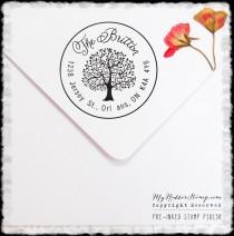 wedding photo - Reserved Listing for caitiecollis Tree Personalized Pre-inked Stamp (Self Inking Stamp) Wedding Stamp, RSVP, Business Stamp (P1015R)