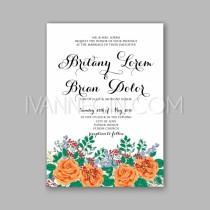 wedding photo - Rose wedding invitation card printable template in watercolor style - Unique vector illustrations, christmas cards, wedding invitations, images and photos by Ivan Negin