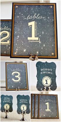 wedding photo - Starry Night Table Numbers