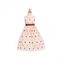 wedding photo - Pink Flower Girl Dress - Polka-Dot Embroidered Organza Style: D1650 - Charming Wedding Party Dresses