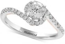 wedding photo - EFFY® Infinite Love Diamond Twist Engagement Ring (1 ct. t.w.) in 18k White and Rose Gold