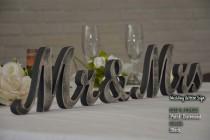wedding photo - Rustic Wedding Decor- Mr and Mrs Wedding Signs, Mr & Mrs Wood Wedding Decoration, Navy Blue Wedding Decor