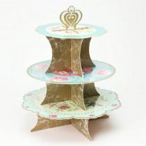 wedding photo - Vintage Cupcake stand, truly Alice, whimsical garden tea party, wedding ceremony supplies, 3 tiered cake stand, disposable unit ~ party