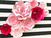 wedding photo - Kate Spade Inspired Paper Flower Wall Decor, large paper flower backdrop, giant paper flowers, paper flower backdrop, photo shoot props