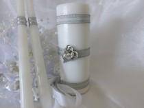 wedding photo - Siver Secret Garden Charm Unity Candle.  Ribbon Color Choice.  Free shipping.