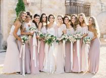wedding photo - Long-pink-bridesmaid-dresses