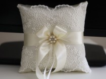 wedding photo -  2 ivory lace kneeling pillow, size 16 x 10