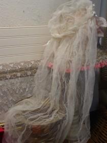 wedding photo - Vintage Wedding Veil - Juliet Cap Veil - 1920s Wedding - Tulle Veil - Retro Wedding - Vintage Tulle Veil