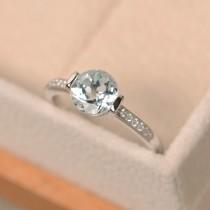 wedding photo - Aquamarine ring, engagement ring, aquamarine