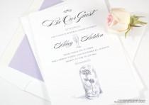 wedding photo - Beauty and the Beast Rehearsal Dinner Invitations, Fairytale Wedding, Disney Inspired, Rose  (set of 25 cards)