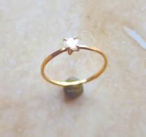 wedding photo - Diamond Slice Engagement Ring, Alternative Wedding Ring, Rose Cut Organic Shape, Rose Gold, Yellow Gold, White Gold Made To Order