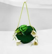 wedding photo - Felted Bag Wedding Handbag NunoFelt Purse Nunofelt Bag Nuno felt Silk fairy jade olive floral fantasy shoulder bag Fiber Art boho