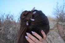 wedding photo - Purple Agate Crystal Hair Pins, Wedding Hair Pins, Bridal Hair Accessories
