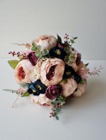 wedding photo - Peony Bridal Bouquet, Silk Wedding Flowers, Blush Wedding Flowers, Vintage Wedding, Rustic Wedding Shabby Chic Wedding, Bride Bridesmade