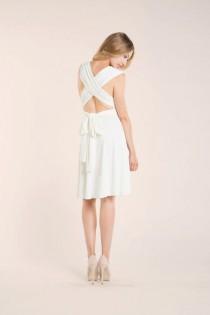 Short wedding dress, knee length white dress, ivory dress, short white infinity dress, wedding reception dress, simple civil wedding dress wedding photo - Short wedding dress, knee length white dress, ivory dress, short white infinity dress, wedding reception dress, simple civil wedding dress
