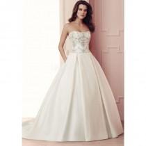 wedding photo - Glamorous Floor Length Ball Gown Scoop Satin Wedding Gowns With Beading - Compelling Wedding Dresses