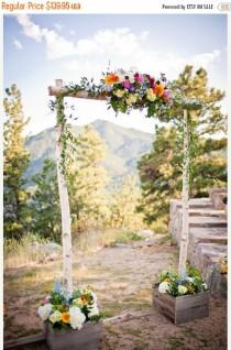 wedding photo - Sale Three piece Birch Wedding Arch with Support Boxes / Arbor