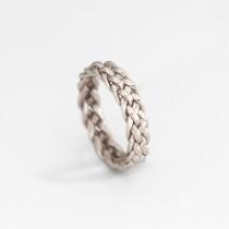 wedding photo - Silver eternity band, Silver promise ring, eternity wedding band, Eternity wedding band Silver 5 Thread Braided Ring silver commitment ring